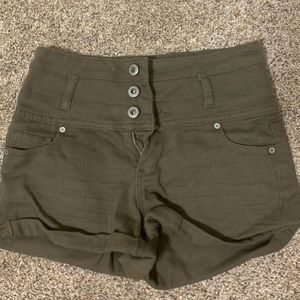BROWN HIGH WAISTED SHORTS